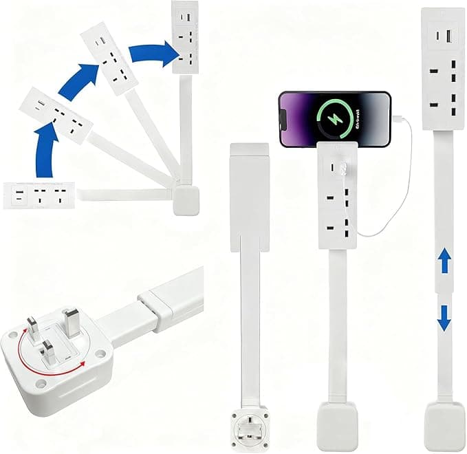 Kevceo Electrical Outlet Extender Features USB-A,USB-C,2 AC Outlets,Wa