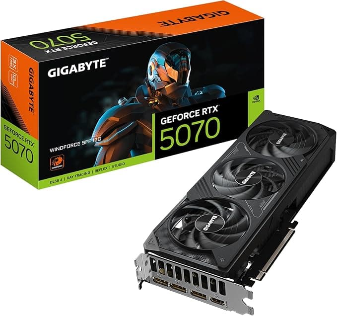 GIGABYTE GeForce RTX 5070 WINDFORCE SFF 12G Graphics Card, 12GB 256-bit GDDR7, P...