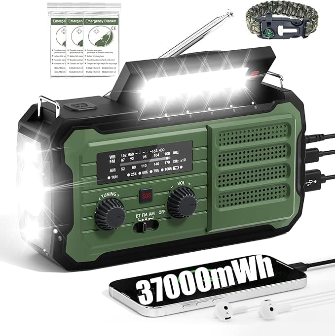 Emergency Radio Hand Crank Solar 10000mAh