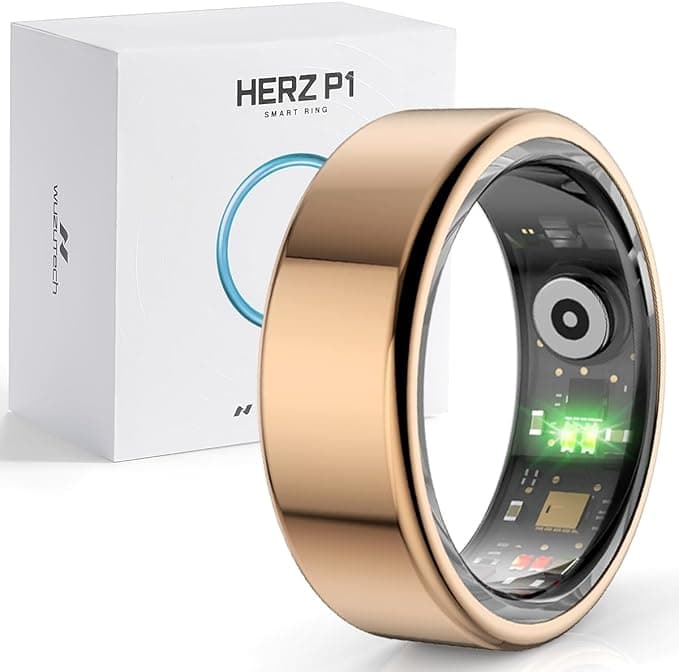 Herz P1 Smart Ring for Women & Men - (Size 12) 24/7 Health Metrics Fitness Ring,...