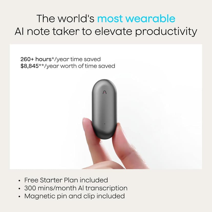 Plaud NotePin S | Wearable AI Messenger