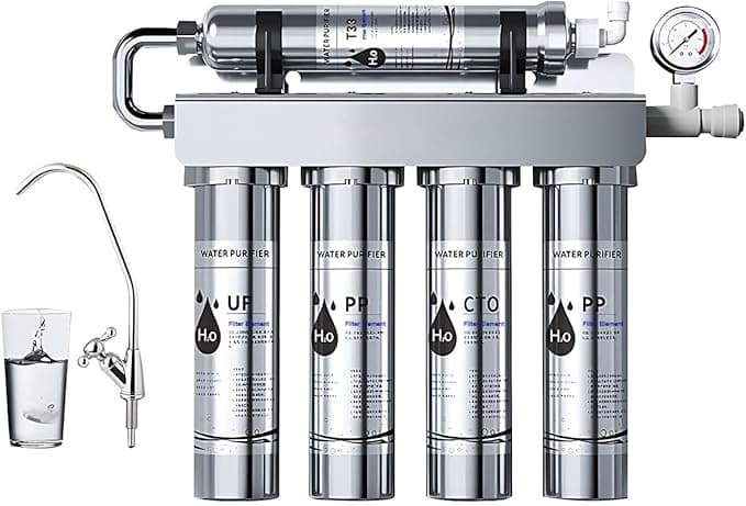 Gluckluz Under Sink Water Filter System 5 Stage Drinking Water Purific...