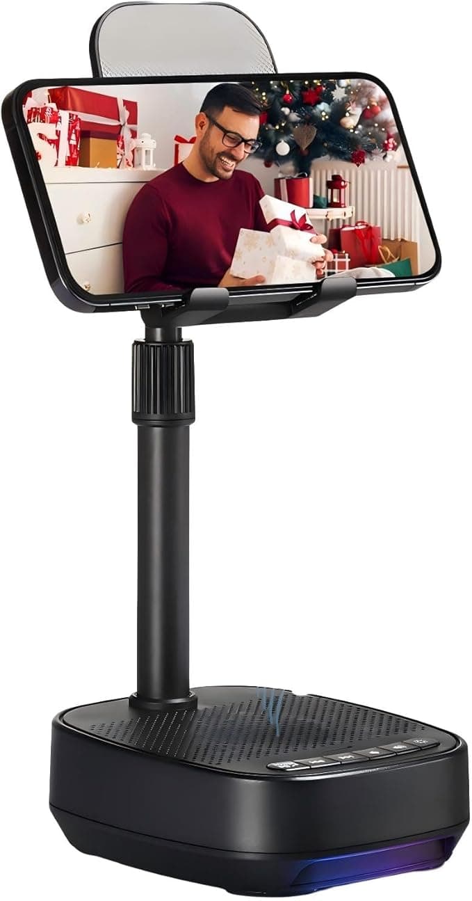Cell Phone Stand With Wireless Bluetooth Speaker