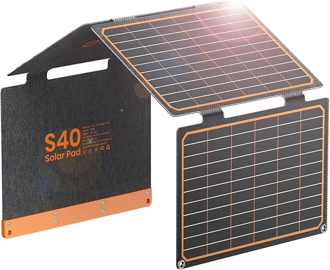 FlexSolar 40 W Foldable Solar Panel, Portable Solar Charger with USB-A (QC3.0) &...