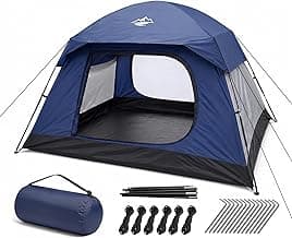 Purebox 4 Person Tents for Camping Waterproof, Windproof Dome Tent with Rainfly, Easy Setup Portable Tent for Outdoor Camping