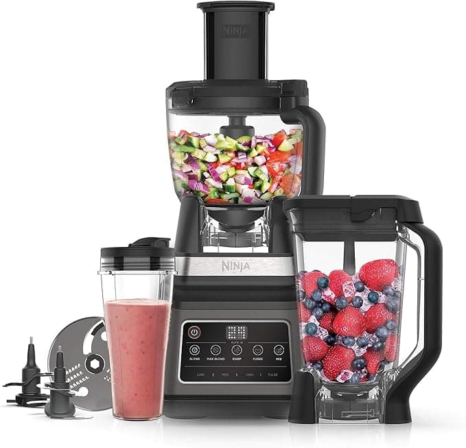 Ninja 3-in-1 Food Processor and Blender with Auto-iQ [BN800UK] 1200W, ...