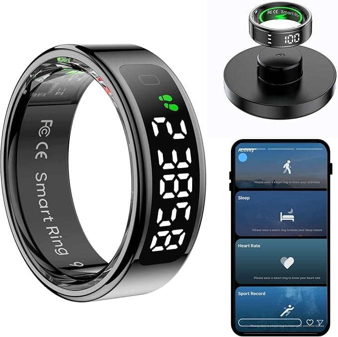 NEXONIC Smart Ring - Fitness - Heart Rate - Blood Oxygen - Sleep - Step - Ring f...