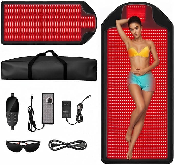 Infrared Red Light Therapy Mat,1370 Beads,660nm Red + 850nm Near Infrared for Co...