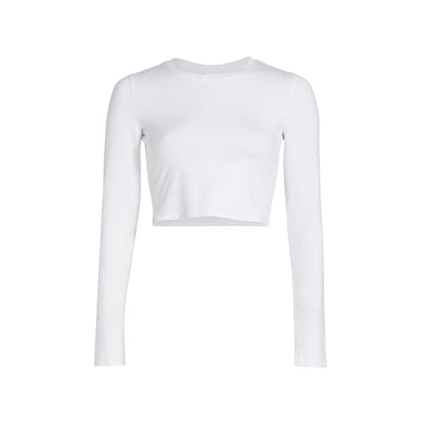 ALO YOGA | Women's Alosoft Crop Finesse Long-Sleeve Blouse