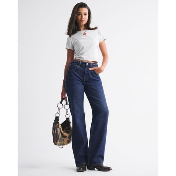 ABERCROMBIE & FITCH | Curve Love High Rise 90s Relaxed Braided Waistband Jean