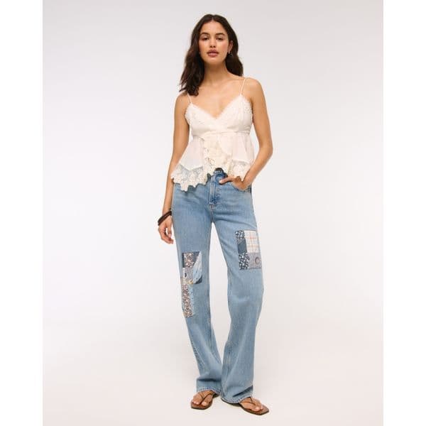 ABERCROMBIE & FITCH | High Rise 90s Relaxed Patchwork Jean