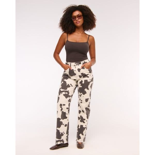 ABERCROMBIE & FITCH | Curve Love High Rise 90s Relaxed Pony Print Jean