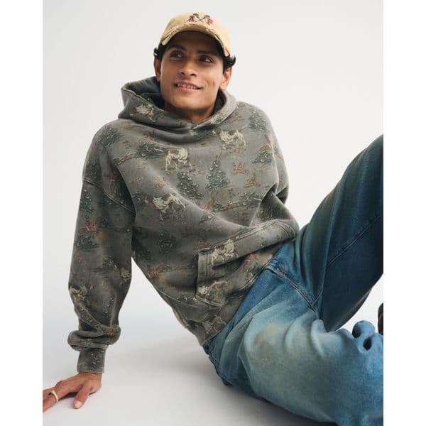 ABERCROMBIE & FITCH | Essential Popover Pattern Hoodie