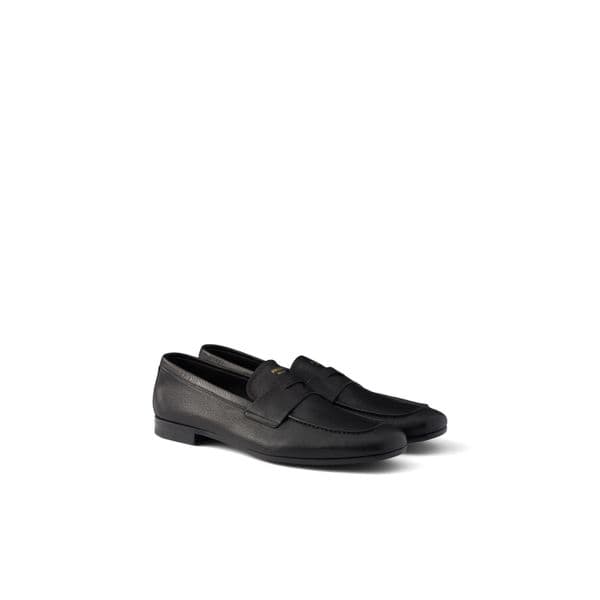 PRADA | Leather Triangle Logo Loafers