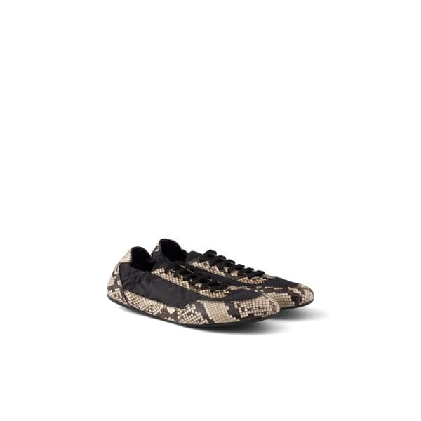 PRADA | Collapse Re-Nylon and Suede Elasticized Sneakers