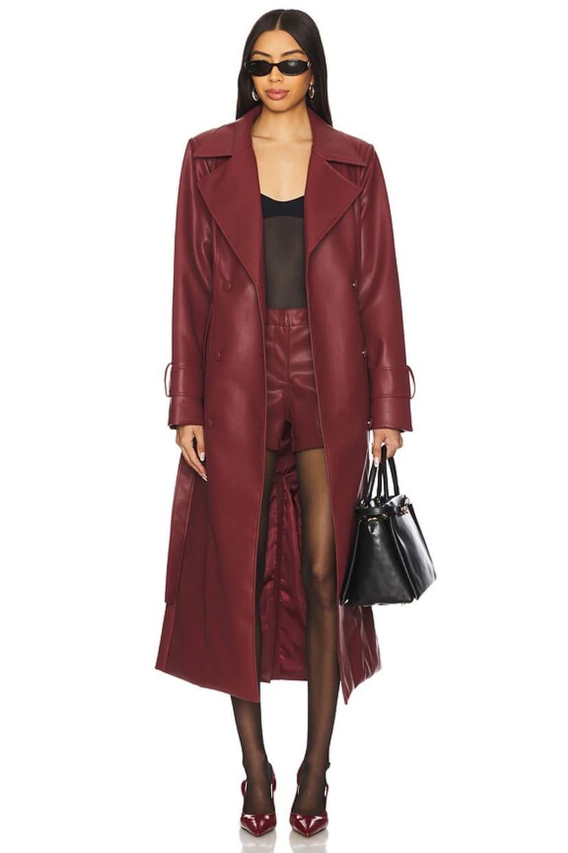REVOLVE | Sndys x Revolve Tyra Faux Leather Trenchcoat