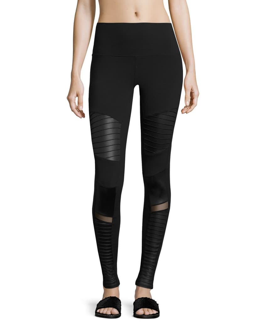 ALO YOGA | High Waist Moto Sport Leggings With Mesh Panels