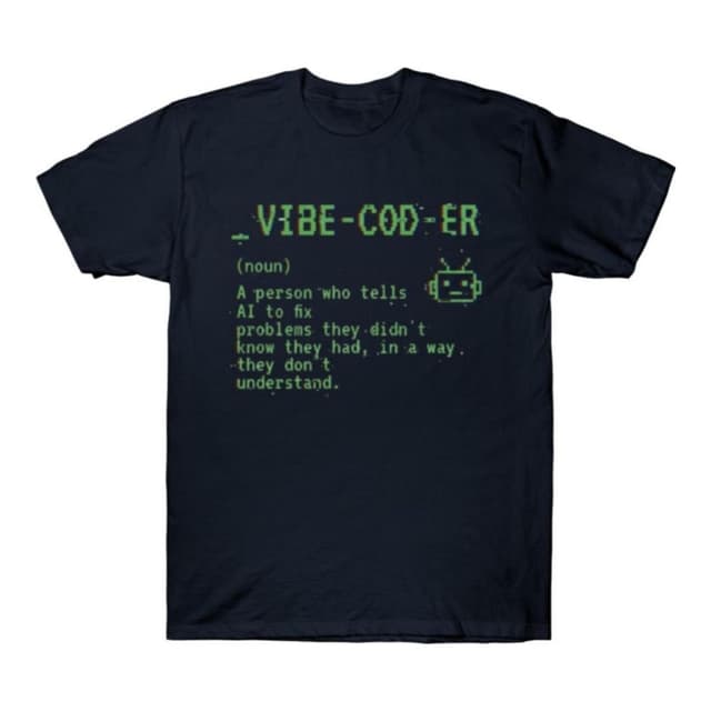 Teepublic | Vibe Coder Definition - Funny Retro AI Programmer & Developer T-Shirt