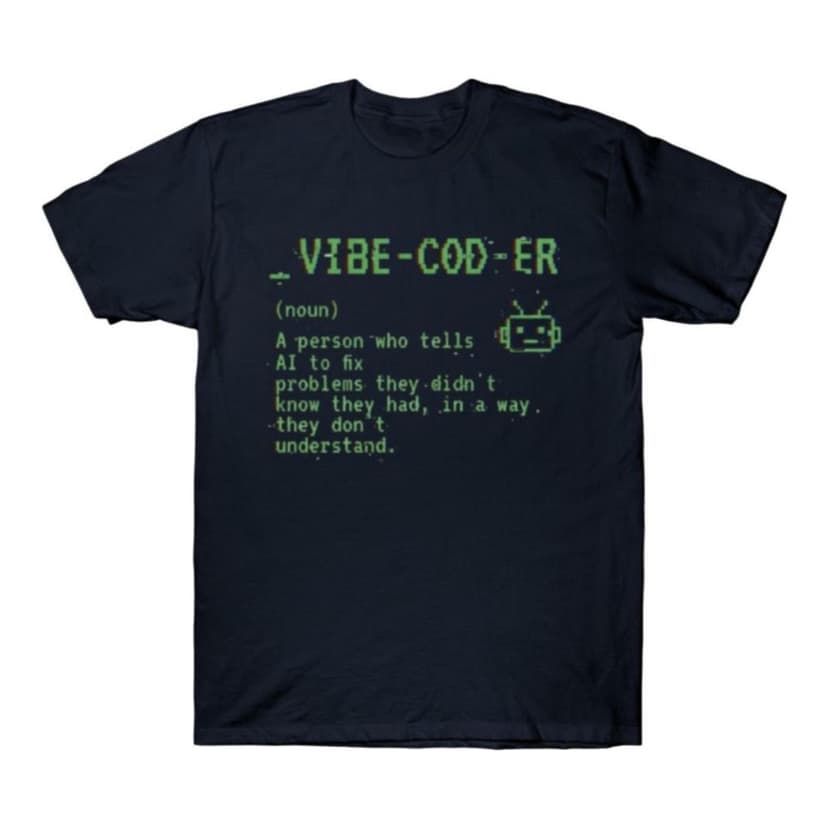 Teepublic | Vibe Coder Definition - Funny Retro AI Programmer & Developer T-Shirt