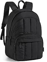 BAGSMART Womens Backpack Travel Laptop Backpack for Women, Quilted College Laptop Bookbag, Work Back Pack for Women, Cute Computer Water-Resistant Casual Daypack, Puffer Black
