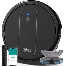 Robot Vacuum and Mop Combo: 5000Pa 3-in-1 Robotic Vacuum with Intelligent Navigation, Alexa&APP Control, Self-Charging Robot Vacuum Cleaner for Pet Hair, Hard Floors & Carpets, Quiet and Slim, Black