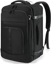 Travel Backpack,Carry on Backpack Expandable 40-50L with USB Cable Port,Fits 17.3 Inch Laptop Notebook,Water Resistant Business Travel Laptop Backpack for Men Women Weekend Trips,Daily Travel,Black