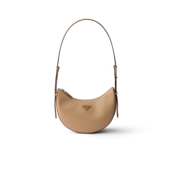 PRADA | Arqué Leather-Trimmed Re-Nylon Shoulder Bag