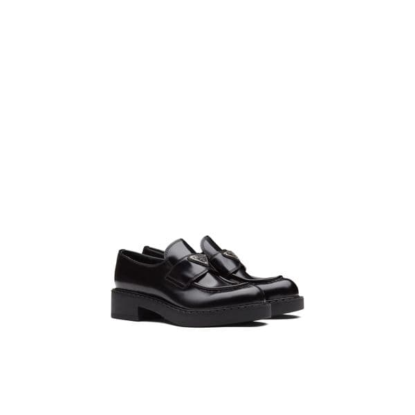 PRADA | Leather Logo Loafers