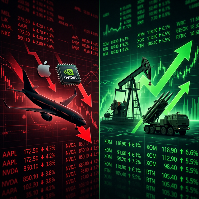 Defense & Oil Up, Airlines & Tech Down: The Complete March 2026 Sector Rotation Playbook